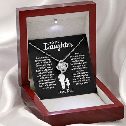 To My Daughter Necklace Jewelry Birthday Valentine's gifts For Daughter Message Card & LED Box