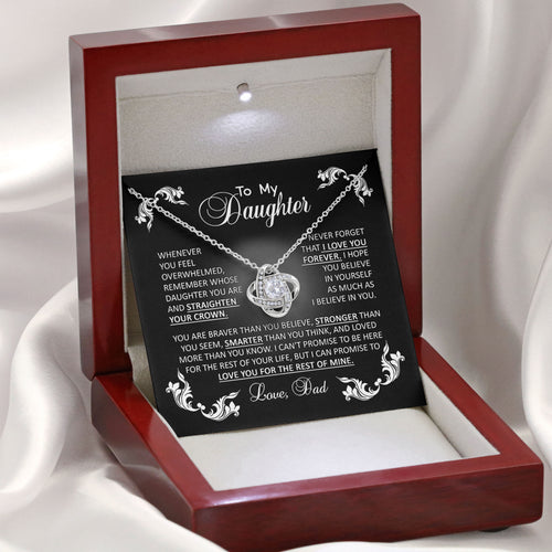 To My Daughter Necklace Jewelry with Message Card & Gift Box