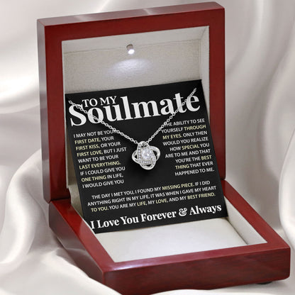 To My Soulmate Necklace Gift Box with Sentimental Message Card From Boyfriend