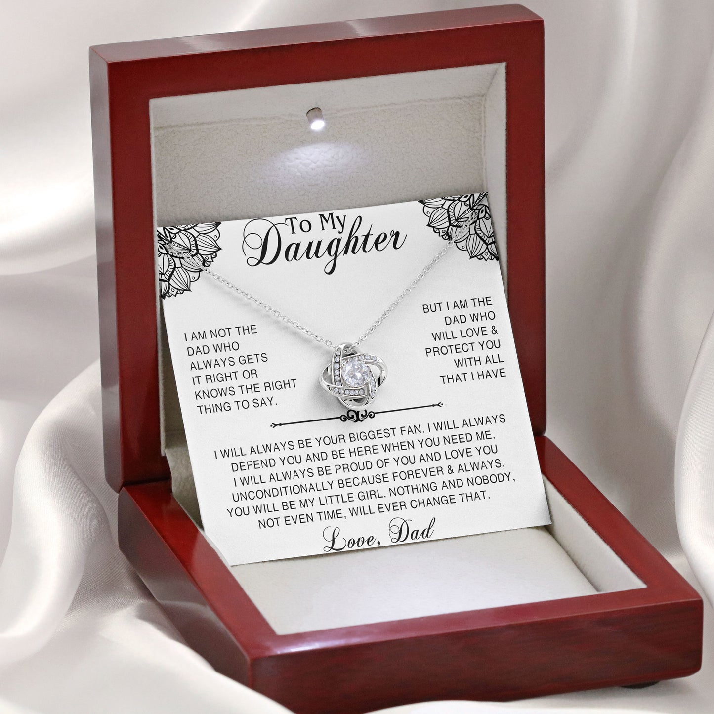 To My Daughter Necklace Sentimental Birthday Valentine's Day Gift for Her