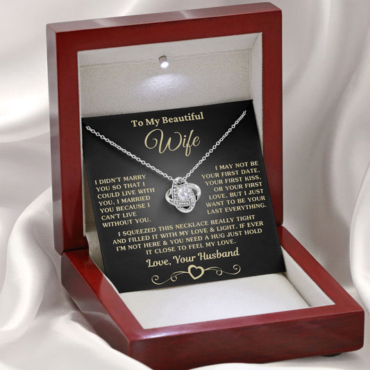 To My Wife Necklace with Message Card and Gift Box