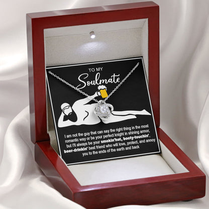 To My Soulmate Necklace Romantic Jewelry Gift with Message Card for Birthday Anniversary