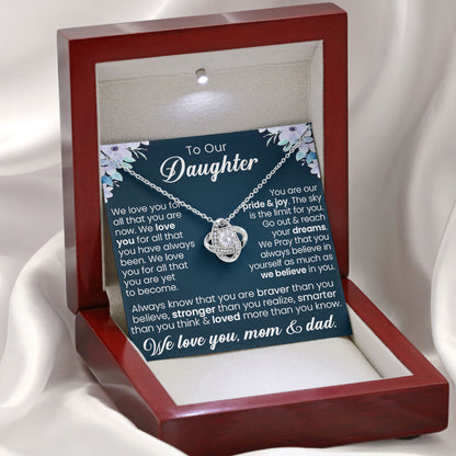 To Our Daughter Necklace Message & Elegant Box, Necklace Gifts For Daughter, Valentines Day, Graduation, Birthday, Wedding, Christmas Gifts From Mom