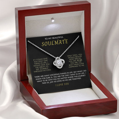 To My Beautiful Soulmate Necklace Romantic Jewelry Gift for Wife from Husband