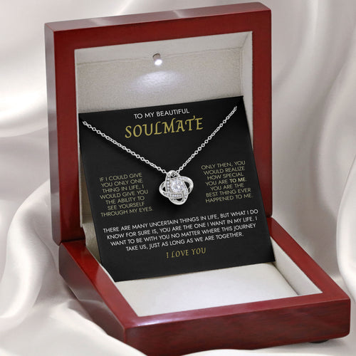 To My Beautiful Soulmate Necklace Romantic Jewelry Gift for Wife from Husband