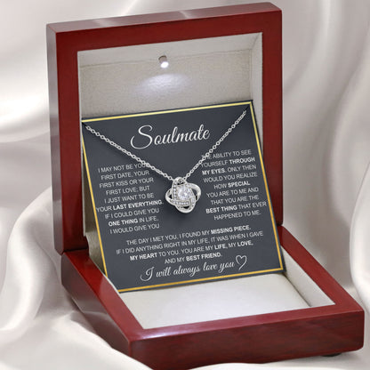 Soulmate Necklace Meaningful Romantic Gift for Girlfriend or Fiancée