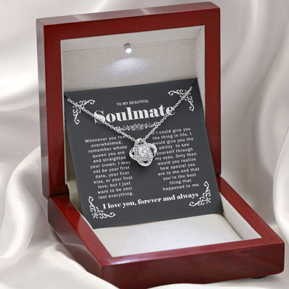 To My Beautiful Soulmate Necklace Meaningful Romantic Gift for Girlfriend, Fiancée