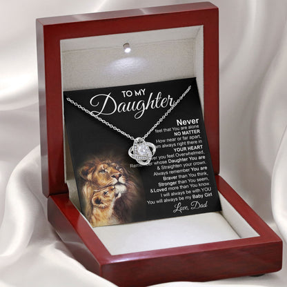 To My Daughter Necklace 925 Sterling Silver Graduation Gifts Birthday Christmas Message Card＆LED Gift Box