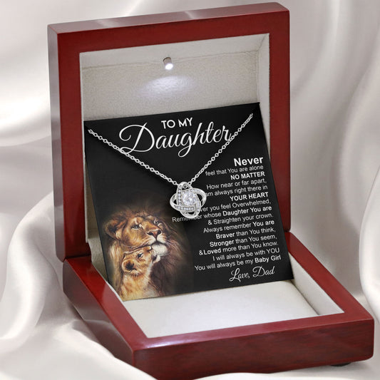 To My Daughter Necklace 925 Sterling Silver Graduation Gifts Birthday Christmas Message Card＆LED Gift Box