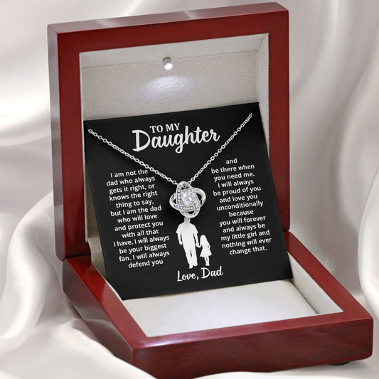 To My Daughter From Dad Necklace 925 Sterling Silver Graduation Gifts Birthday Christmas Message Card＆LED Gift Box