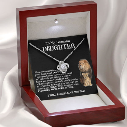 To My Beautiful Daughter From Dad Necklace Graduation Gifts Birthday Christmas Message Card＆LED Gift Box