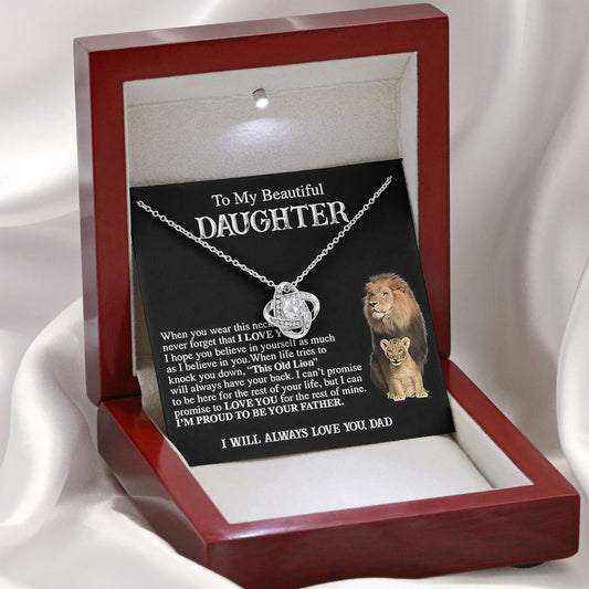 To My Beautiful Daughter From Dad Necklace Graduation Gifts Birthday Christmas Message Card＆LED Gift Box