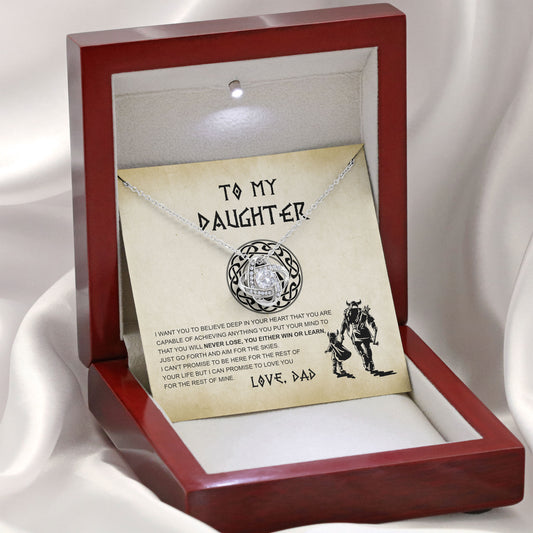 To My Beautiful Daughter From Father Necklace Graduation Gifts Birthday Valentine Message Card＆LED Gift Box