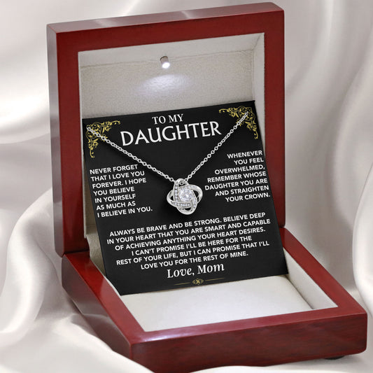 To My Daughter Necklace Message & Elegant Box, Valentines Day, Graduation, Birthday, Wedding, Gifts From Dad, Mom