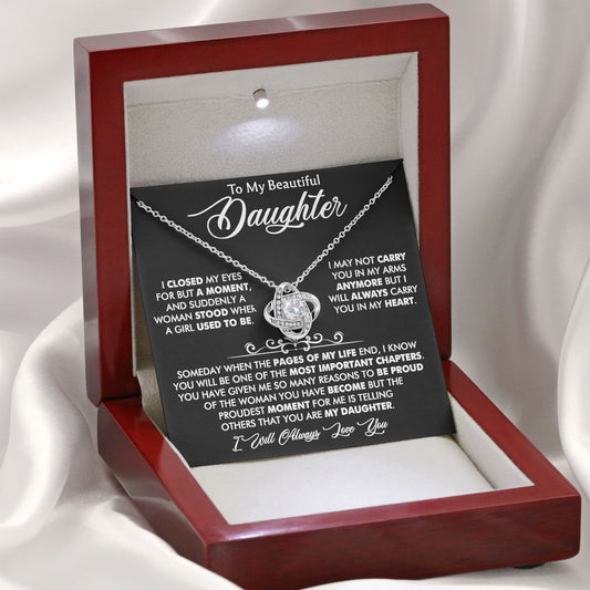 To My Beautiful Daughter Necklace Gift For Birthday Wedding Graduation, Valentine's Day From Dad, Mom