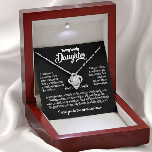 To My Lovely Daughter Necklace Gift For Birthday Wedding Graduation, Valentine's Day From Dad, Mom