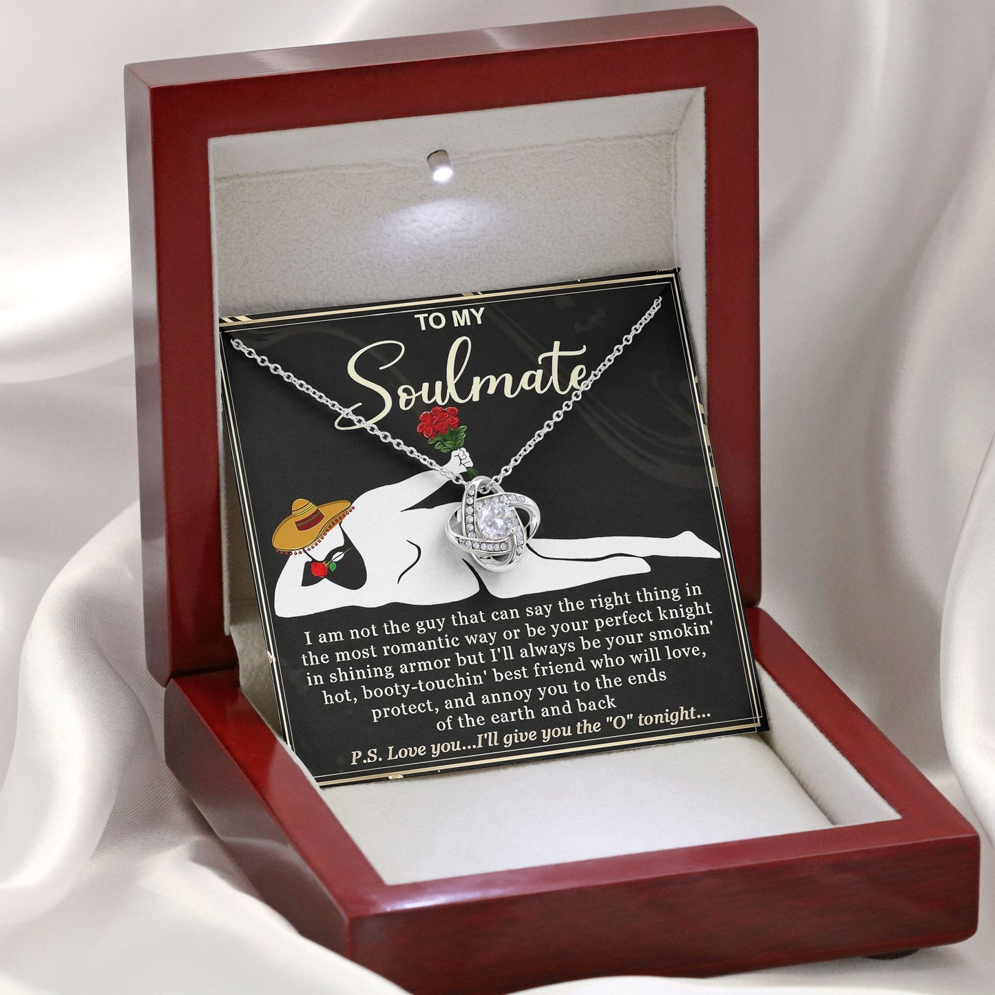 To My Soulmate Necklace Romantic Jewelry Gift Box for Birthday, Anniversary, Valentine