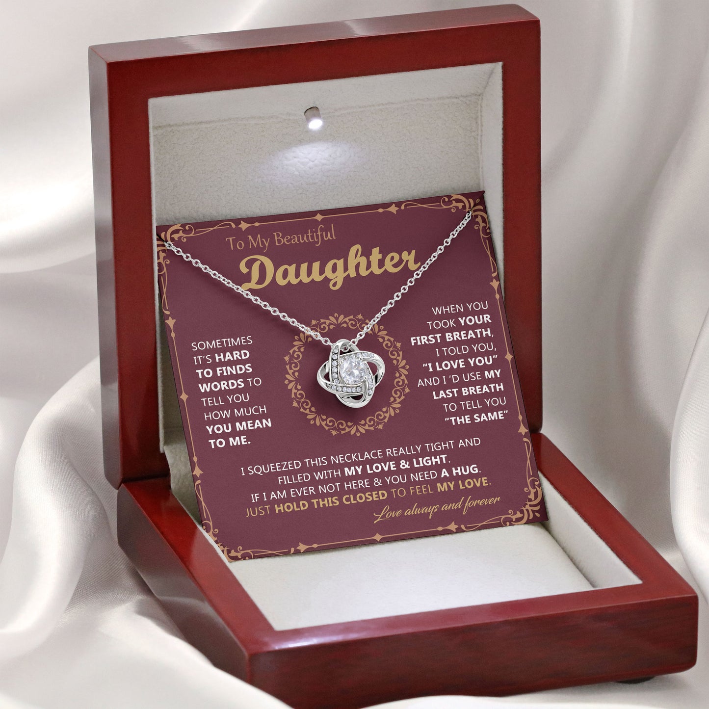 To My Beautiful Daughter Necklace From Dad, Mom, Gifts For Daughter Romantic, Birthday, Valentine Gift