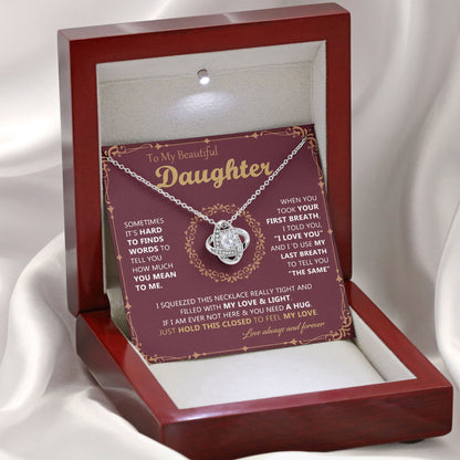 To My Beautiful Daughter Necklace From Dad, Mom, Gifts For Daughter Romantic, Birthday, Valentine Gift