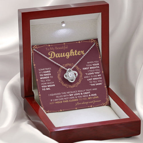To My Beautiful Daughter Necklace From Dad, Mom, Gifts For Daughter Romantic, Birthday, Valentine Gift