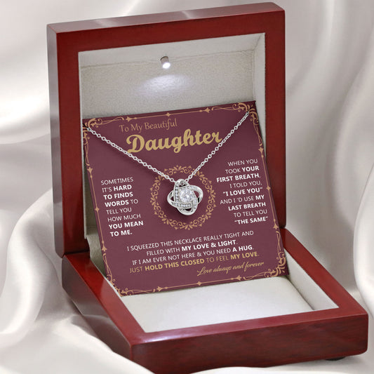 To My Beautiful Daughter Necklace From Dad, Mom, Gifts For Daughter Romantic, Birthday, Valentine Gift