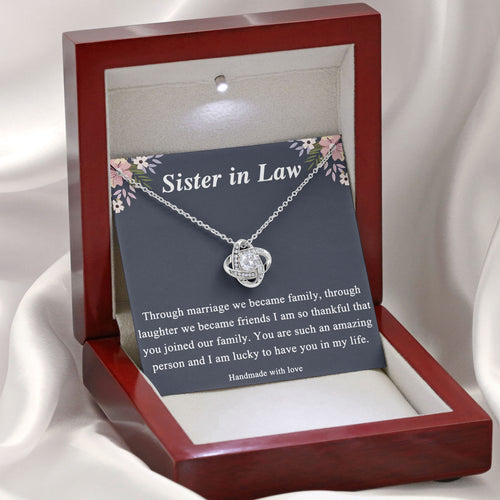 To My Sister In Law Necklace With Message, Birthday, Mother's Day, Valentine, Wedding Day Gifts