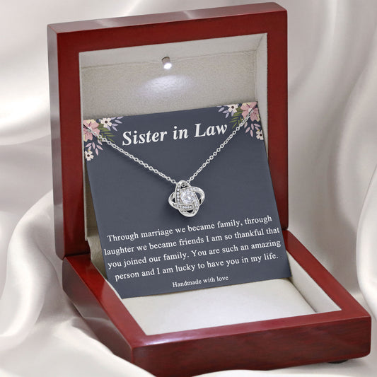 To My Sister In Law Necklace With Message, Birthday, Mother's Day, Valentine, Wedding Day Gifts