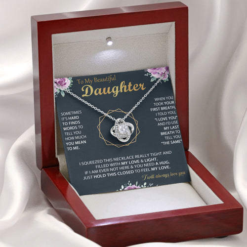 To My Beautiful Daughter Jewelry Boxes with Necklace, Present Box For Daughter From Dad, Mom