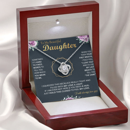 To My Beautiful Daughter Jewelry Boxes with Necklace, Present Box For Daughter From Dad, Mom