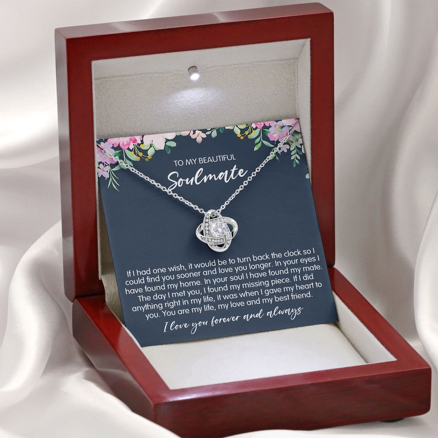 To My Soulmate Necklace Romantic Jewelry Gift for Girlfriend from Boyfriend