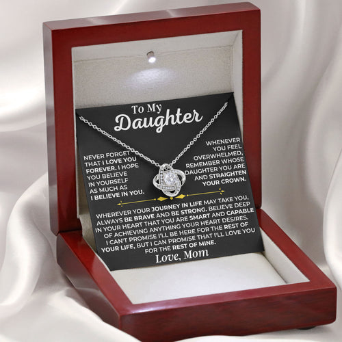 To My Daughter Necklace Birthday Valentine Jewelry Gifts For Daughter with Message Card Box