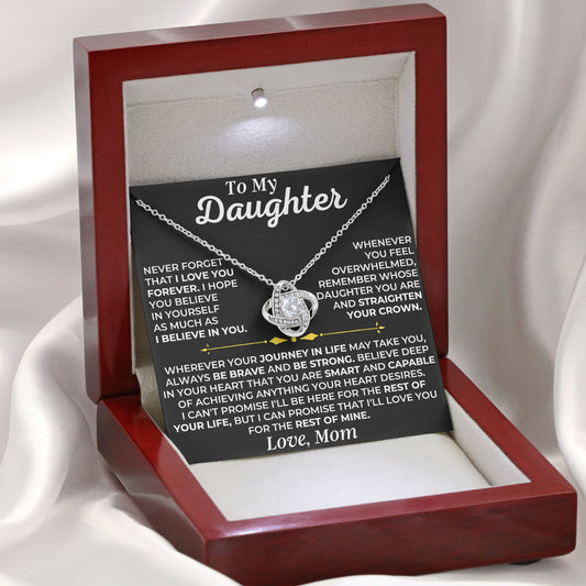 To My Daughter Necklace Birthday Valentine Jewelry Gifts For Daughter with Message Card Box