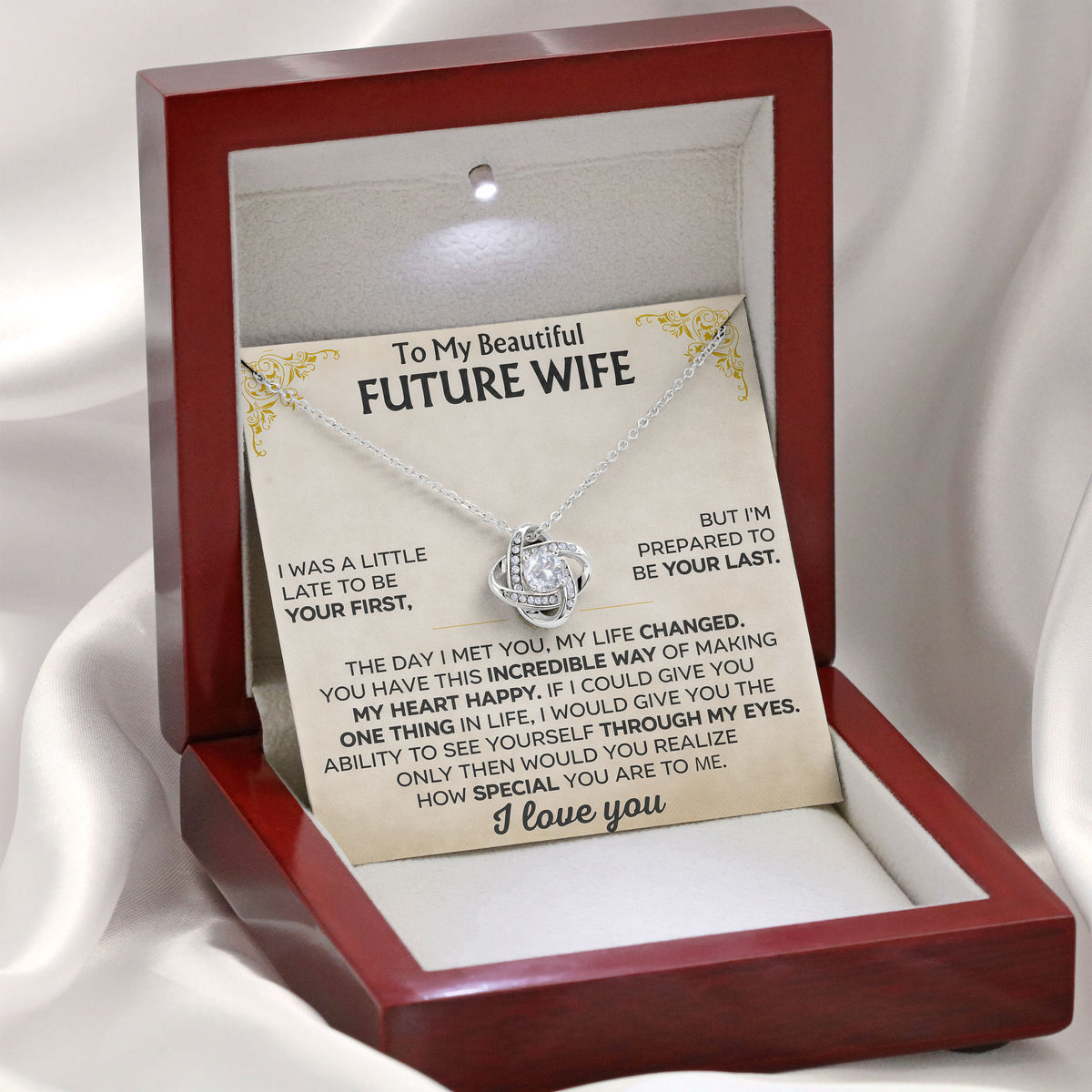 To My Beautiful Wife Necklace Gift From Husband
