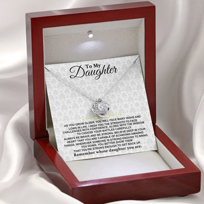 To My Daughter Necklace Gifts For Daughter with Message Card Box From Dad Birthday Valentine Anniversary Gift