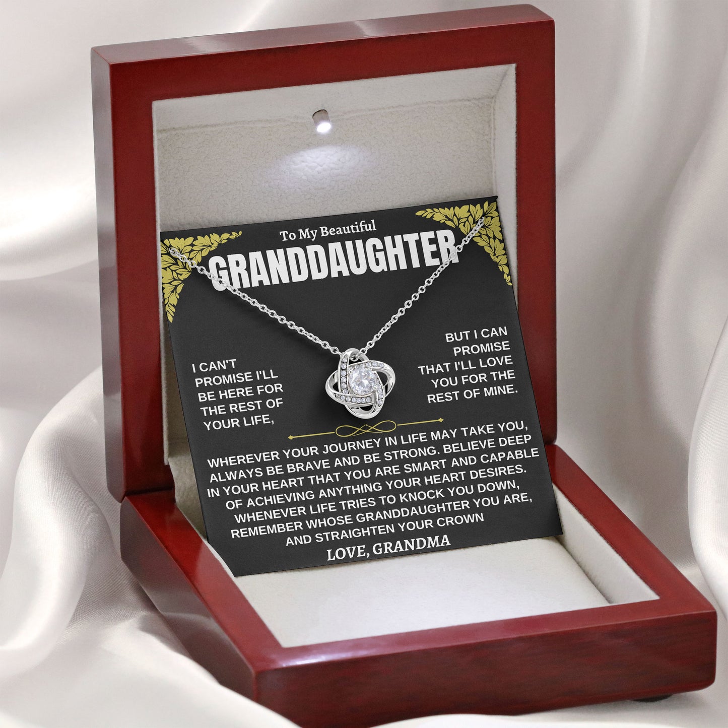 To My Beautiful Granddaughter Necklace Meaningful Gift From Grandma With Message Card And Box