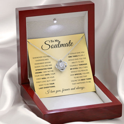 To My Soulmate Love Knot Necklace Gift Box with Sentimental Message Card