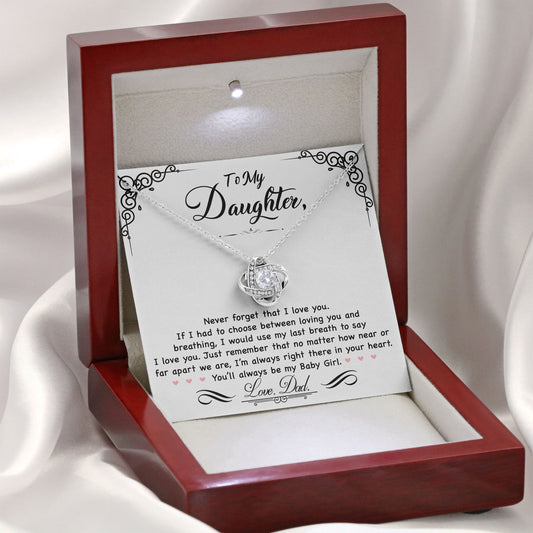 To My Daughter Necklace Birthday Anniversary Graduation Jewelry Gifts with Message Card Box