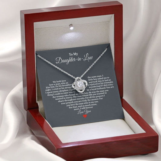 To My Daughter In Law Necklace Message & Elegant Box, Necklace Gifts For Daughter, Valentines Day, Graduation, Birthday, Wedding