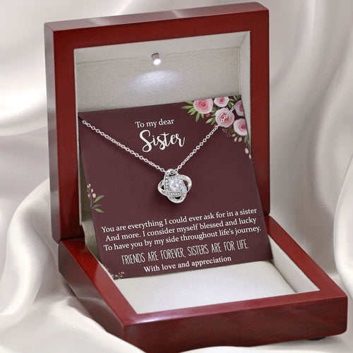To My Dear Sister Valentine Necklace Gift Box