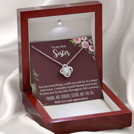 To My Dear Sister Valentine Necklace Gift Box