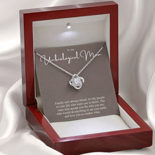 To My Unbiological Mom Keepsake Necklace Gift