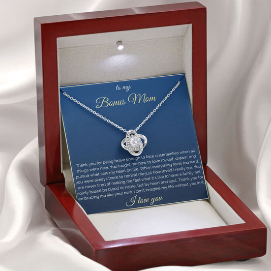 To My Bonus Mom Elegant Necklace Jewelry