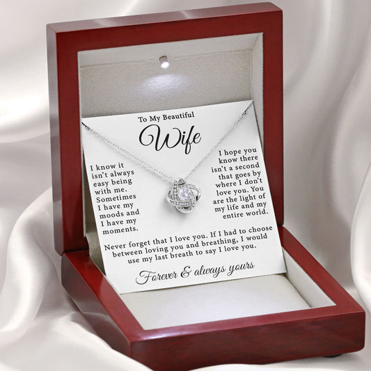 To My Beautiful Wife Love Necklace Jewelry