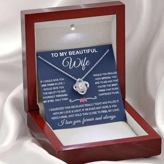 To My Beautiful Wife Necklace from Husband with Love