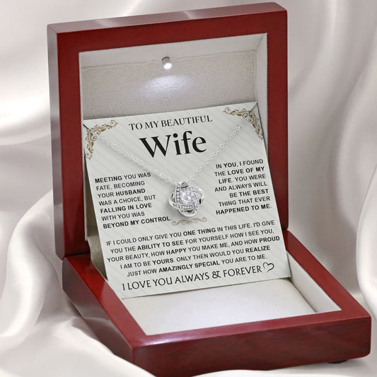 To My Beautiful Wife Meaningful Necklace Gift