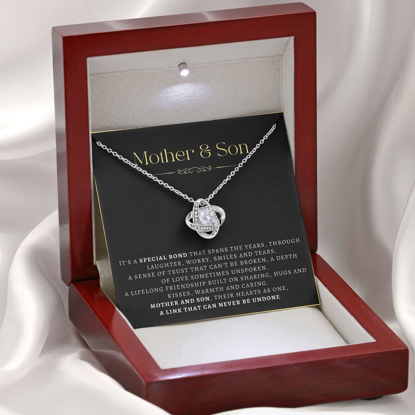 To My Mother And Son Necklace with Inspirational Message