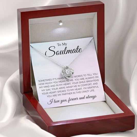To My Soulmate Necklace Gift Jewelry with Love Message