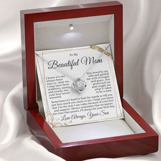 To My Beautiful Mom Meaningful Gift Necklace