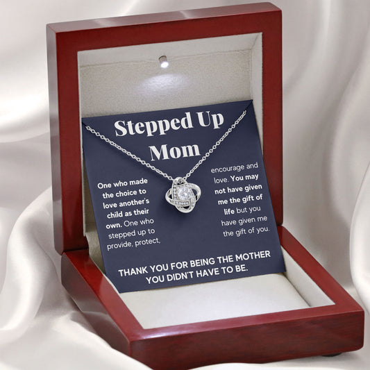 To My Stepped Up Mom Valentine Necklace Gift