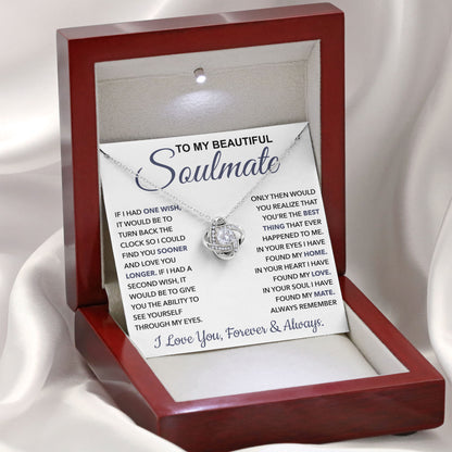 To My Beautiful Soulmate Necklace with Sentimental Card